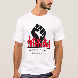 SEEK TO EXCEL Power Fist MLK BHM Customised T-Shirt