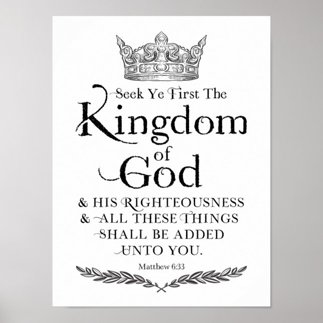 Seek Ye First the Kingdom of God Art Print (Front)
