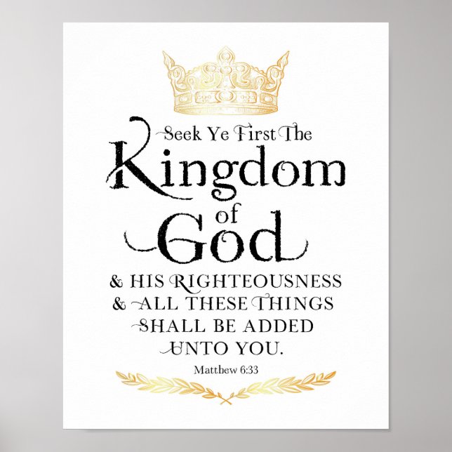 Seek Ye First the Kingdom of God Art Print (Front)