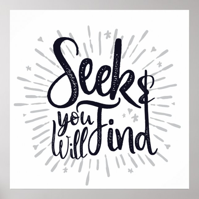 Seek & You Will Find Gospel Sayings Aesthetic Chri Poster (Front)