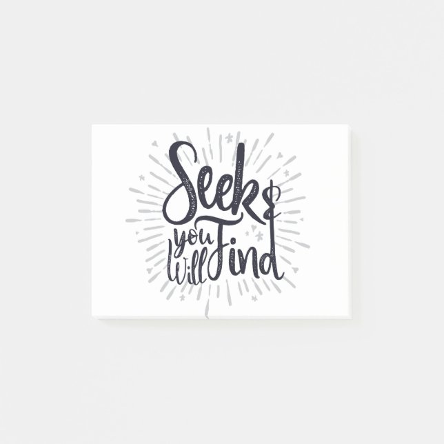 Seek & You Will Find Gospel Sayings Scripture Art Post-it Notes (Front)