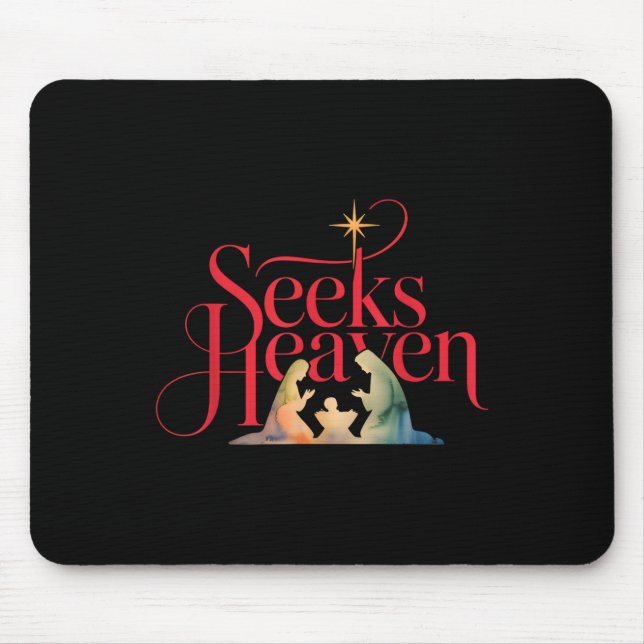 Seeks Heaven Nativity Scene Funny 67 Meme Christia Mouse Mat (Front)