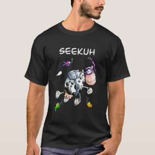 Seekuh Word Game I Diver Cow I Beef Fun T-Shirt