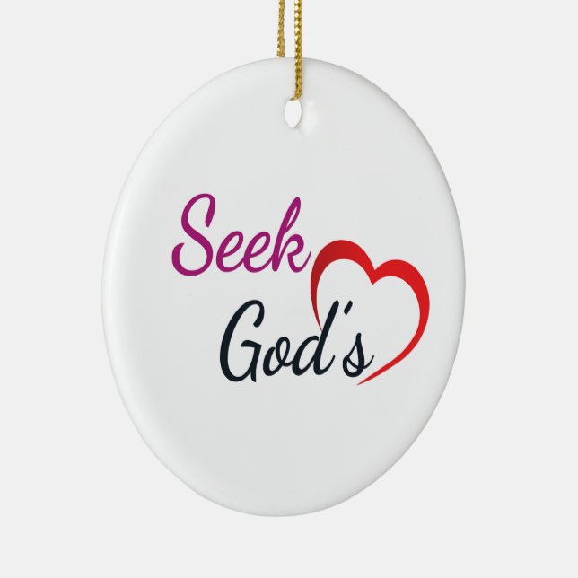 Seel God's Heart - Round  Ceramic Tree Decoration (Right)