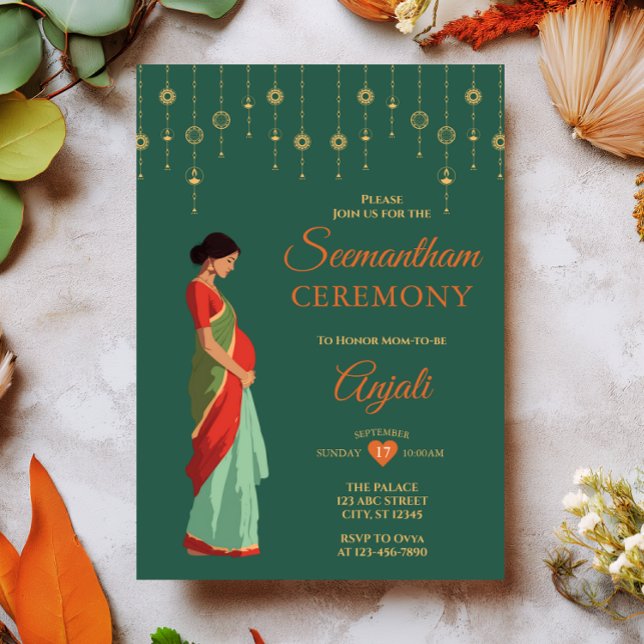 Seemantham Ceremony Traditional Indian Baby Shower Invitation (Creator Uploaded)