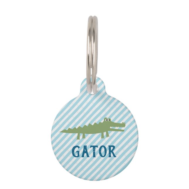 SEERSUCKER ALLIGATOR PET TAG (Front)