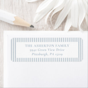 Seersucker blue white stripe simple preppy address