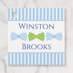 Seersucker Bow Tie Personalised Favour Gift Tags