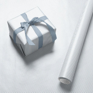 Seersucker effect blue stripe classic preppy wrapping paper