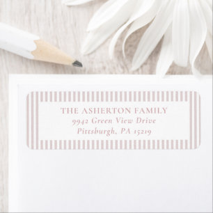Seersucker pink white stripe simple preppy address