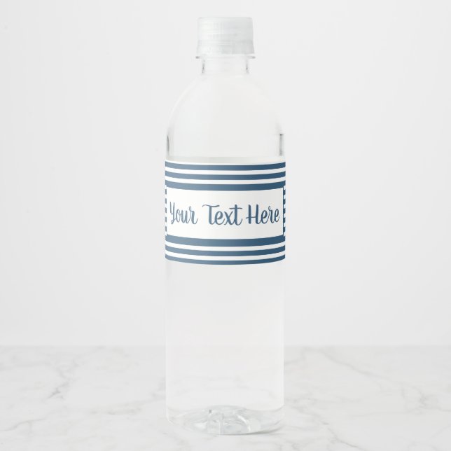 Seersucker Striped Water Bottle Label (Front)