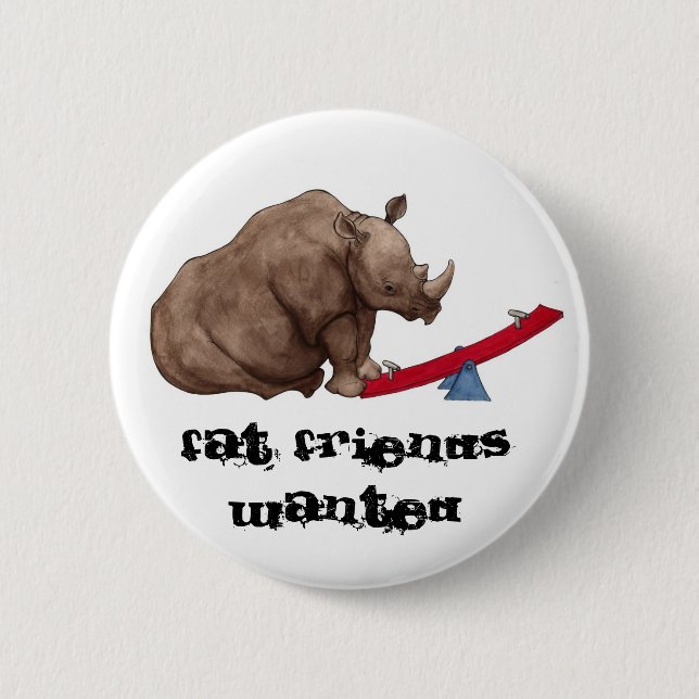 Seesaw Rhino 6 Cm Round Badge (Front)