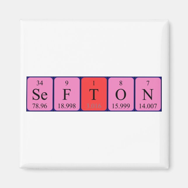 Sefton periodic table name magnet (Front)