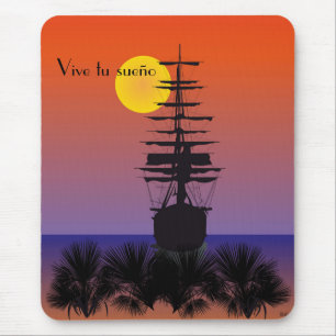 Segelschiff mit Sonnenaufgang Mauspad Mouse Mat
