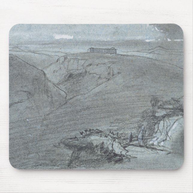 Segesta, from 'Views of Sicily' (chalk & gouache o Mouse Mat (Front)