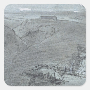 Segesta, from 'Views of Sicily' (chalk & gouache o Square Sticker
