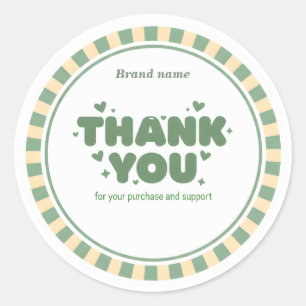 Segmented Border Thank You Business Sticker