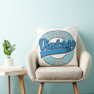 Segovia spain retro style logo cushion