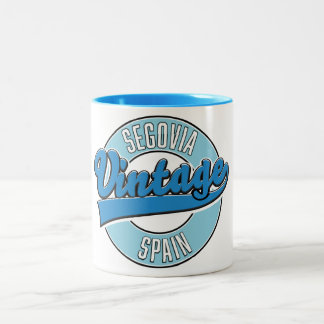 Segovia spain retro style logo Two-Tone coffee mug