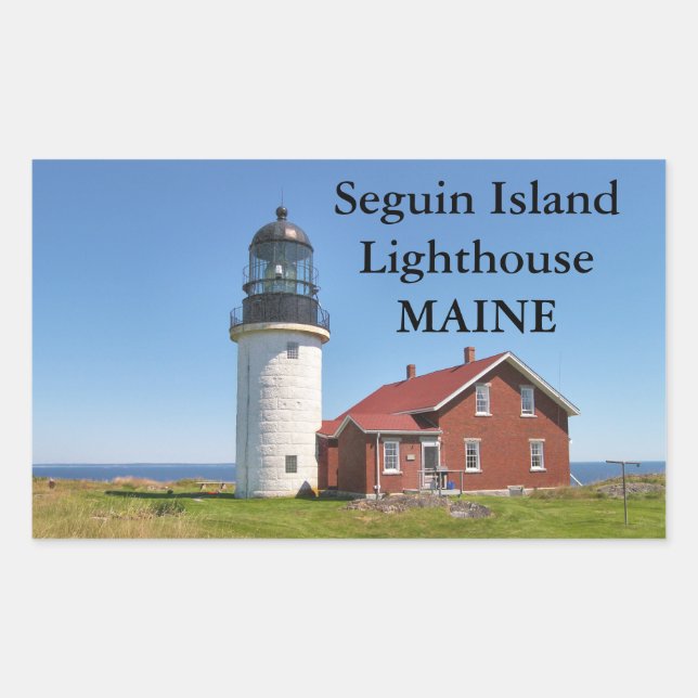 Seguin Island Lighthouse, Maine Rectangular Sticker (Front)
