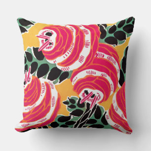Séguy’s Art Deco Pink and White Flower Cushion