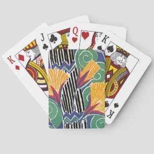Seguy's Art Deco Golden Flowers Playing Cards