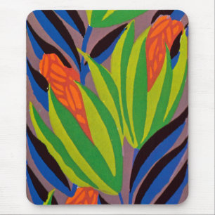 Seguy's Art Deco Tropical Flowers Mouse Mat