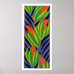Seguy's Art Deco Tropical Flowers Poster