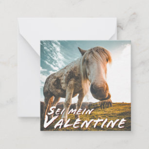 Sei mein Valentin mit schauenden Pferd Card