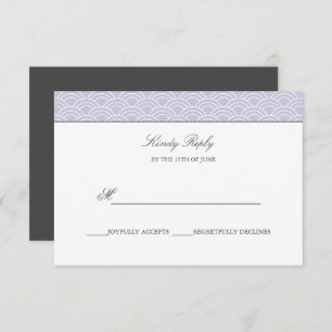 Seigaiha Dusty Lilac Japanese wave wedding rsvp