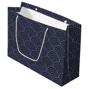 Seigaiha Japanese Wave Large Gift Bag
