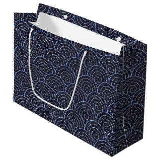 Seigaiha Japanese Wave Large Gift Bag