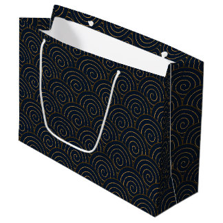 Seigaiha Japanese Wave Large Gift Bag