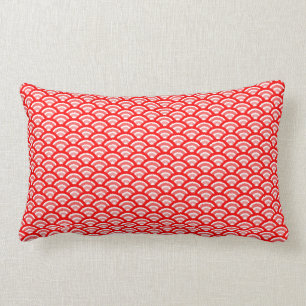 seigaiha(red)(lumbar) lumbar cushion