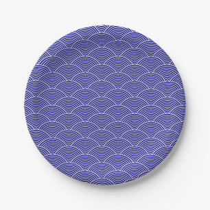 Seigaiha wave paper plate