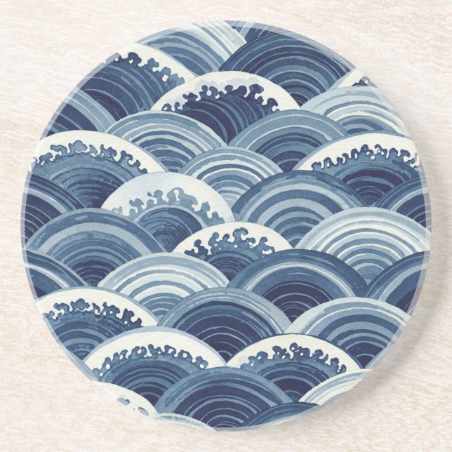 Seigaiha Waves by Natasha Us   Coaster (Front)