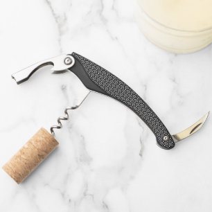 Seigaiha, Waves, Japanese, Black and White Corkscrew