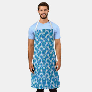Seigaiha, Waves, Japanese, Blue and White Apron