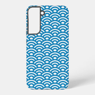 Seigaiha, Waves, Japanese, Blue and White Samsung Galaxy Case