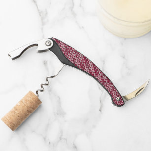 Seigaiha, Waves, Japanese, Burgundy and White Corkscrew