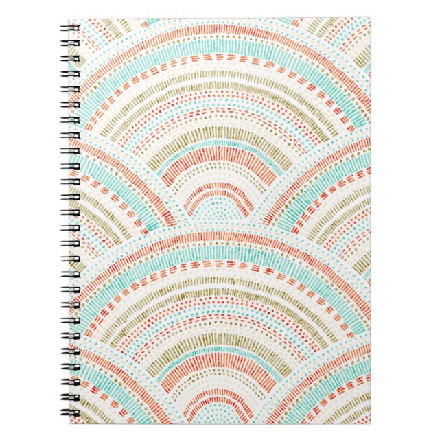 Seigaiha Waves: Vintage Wavy Pattern Notebook (Front)