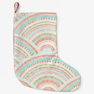 Seigaiha Waves: Vintage Wavy Pattern Small Christmas Stocking
