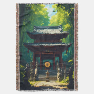 "Seijaku no Mon" – Gate of Tranquility Throw Blanket