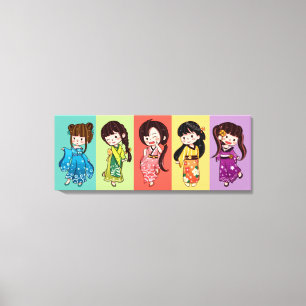 Seijin no Hi Kimono Girls Canvas Print