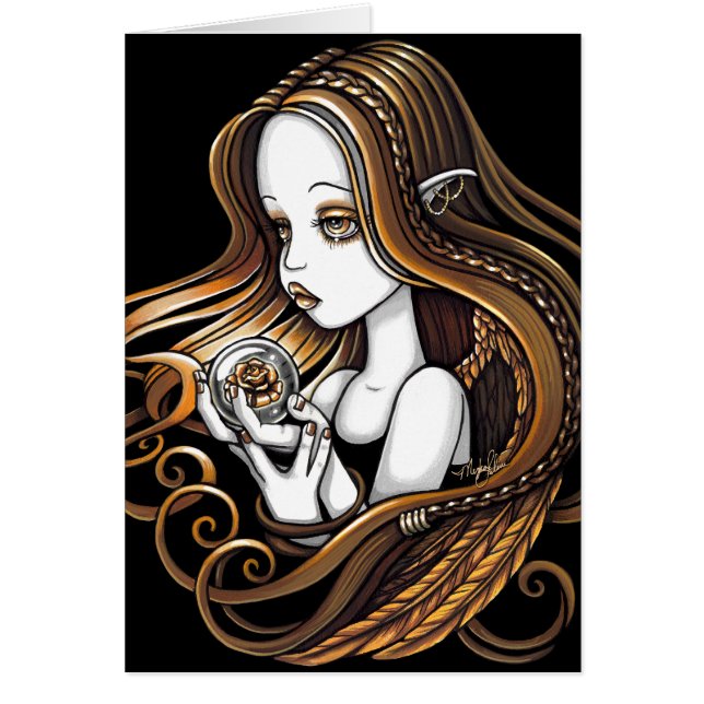 "Seika" Amber Rose Crystal Ball Angel Card (Front)