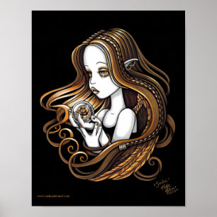 "Seika" Amber Rose Crystal Ball Angel Poster
