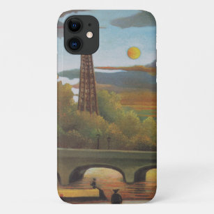 Seine and Eiffel Tower at Sunset by Henri Rousseau iPhone 11 Case
