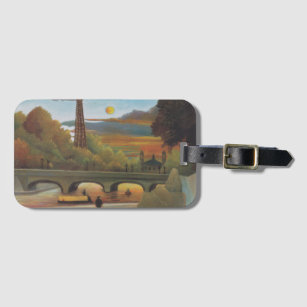 Seine and Eiffel Tower at Sunset by Henri Rousseau Luggage Tag