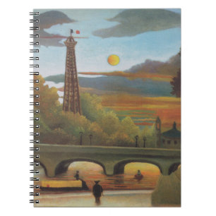 Seine and Eiffel Tower at Sunset by Henri Rousseau Notebook