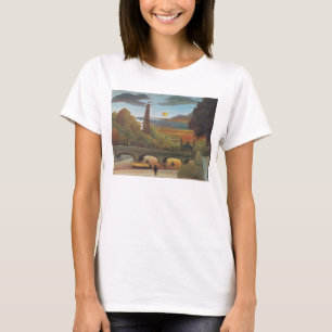 Seine and Eiffel Tower at Sunset by Henri Rousseau T-Shirt